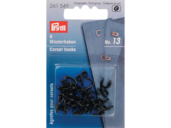 Prym Hekter 6 stk. Sort no. 13