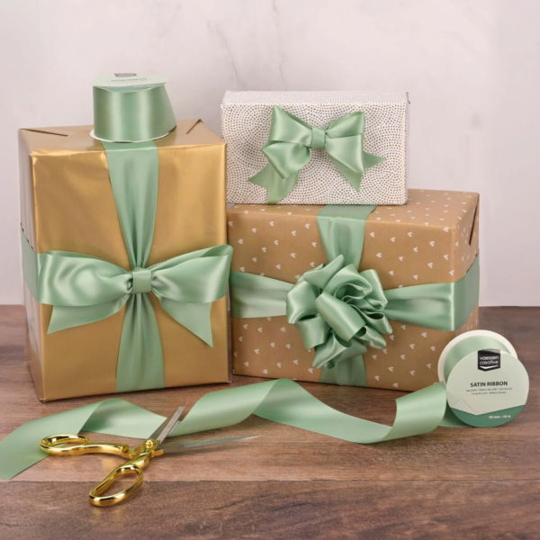 Silkebånd 1met X 3,8cm Sage Green