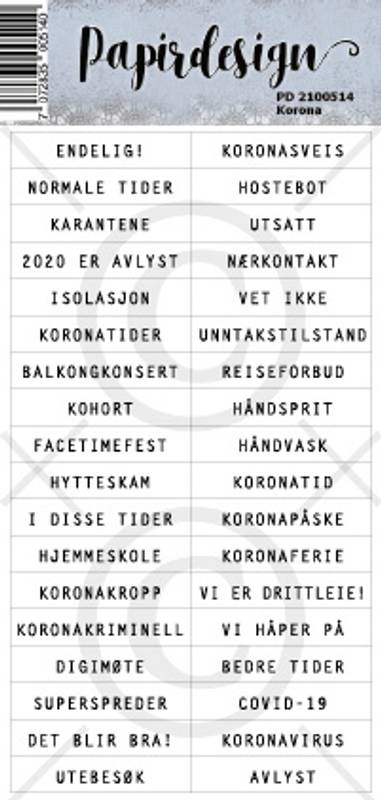 Papirdesign Klistremerke - Korona