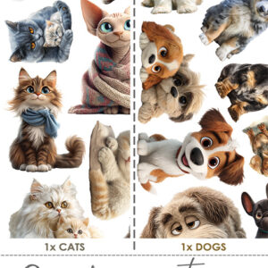 Craft O`Clock Lovely Pets Mix Sett med 18 stk Klippeark - Bilde 1