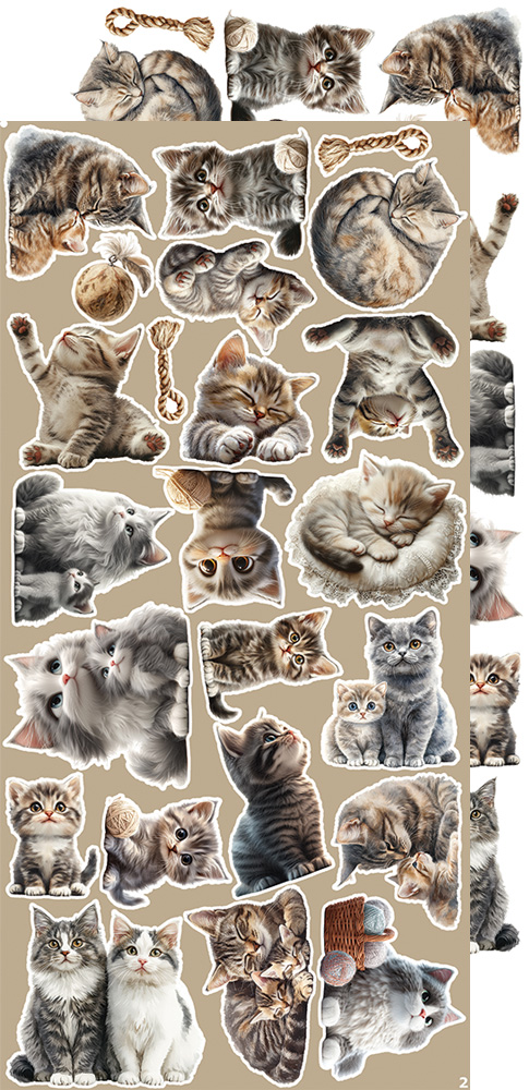Craft O`Clock Lovely Pets Mix Sett med 18 stk Klippeark