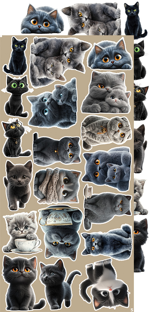 Craft O`Clock Lovely Pets Mix Sett med 18 stk Klippeark