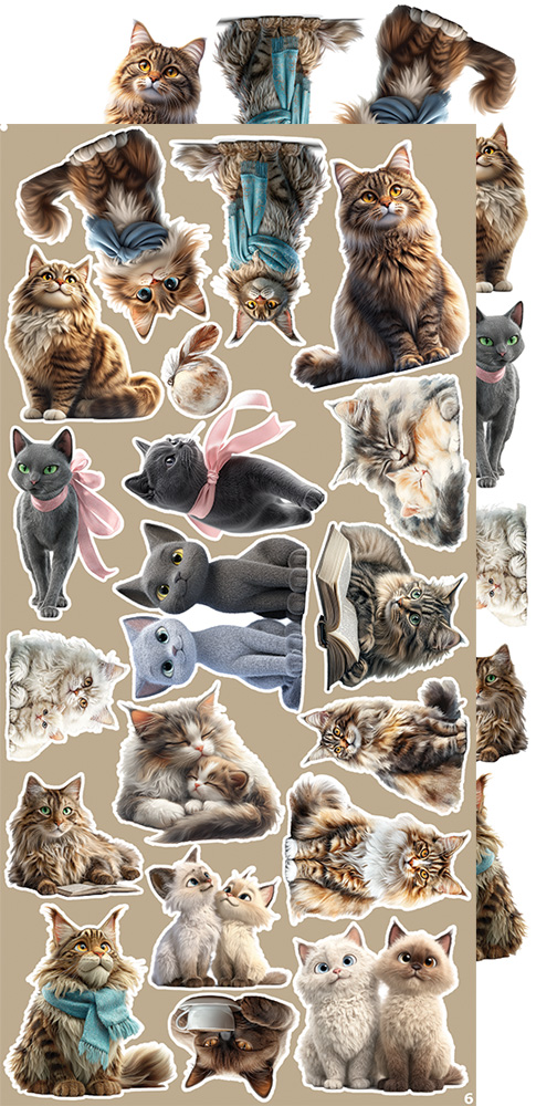 Craft O`Clock Lovely Pets Mix Sett med 18 stk Klippeark
