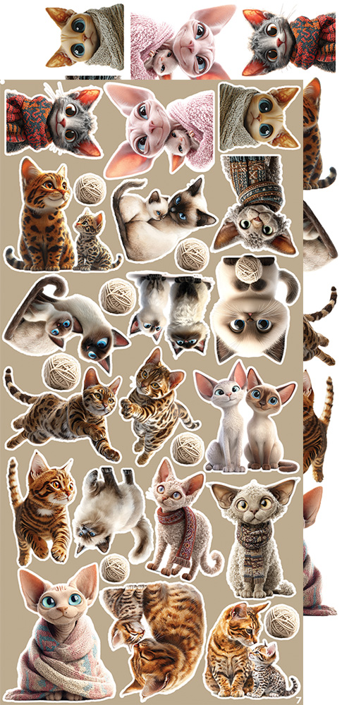 Craft O`Clock Lovely Pets Mix Sett med 18 stk Klippeark