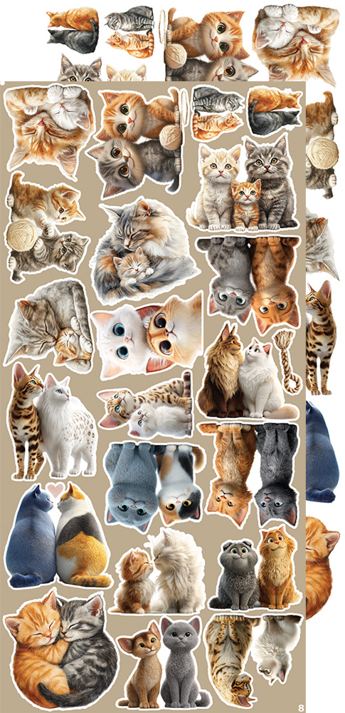 Craft O`Clock Lovely Pets Mix Sett med 18 stk Klippeark
