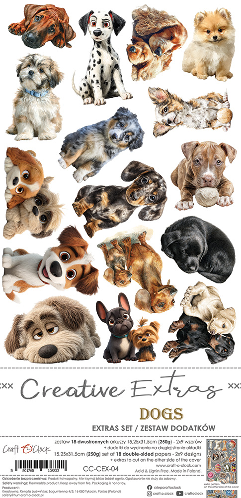 Craft O`Clock Lovely Pets Mix Sett med 18 stk Klippeark