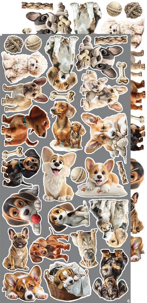 Craft O`Clock Lovely Pets Mix Sett med 18 stk Klippeark