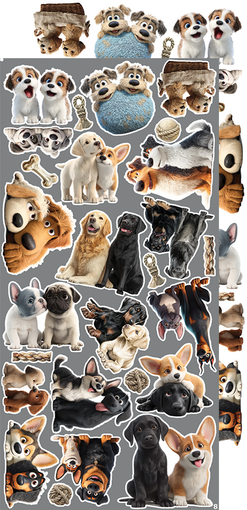 Craft O`Clock Lovely Pets Mix Sett med 18 stk Klippeark