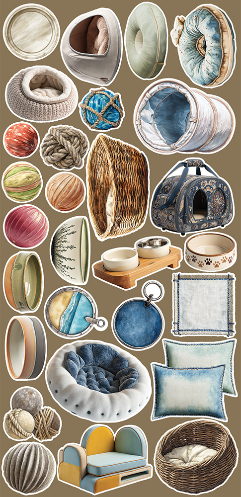 Craft O`Clock Lovely Pets Mix Sett med 18 stk Klippeark