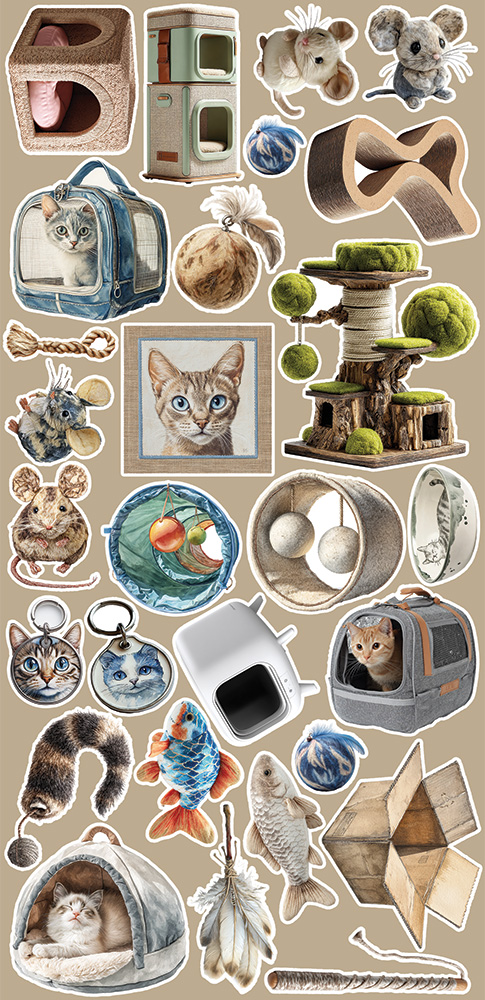 Craft O`Clock Lovely Pets Mix Sett med 18 stk Klippeark