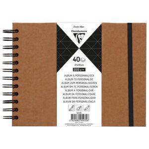 Clairefontaine Album m/strikk Kraft – 200g 40ark – 21x16cm - Bilde 1