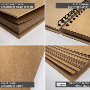 Clairefontaine Album m/strikk Kraft – 200g 40ark – 21x16cm - Bilde 2