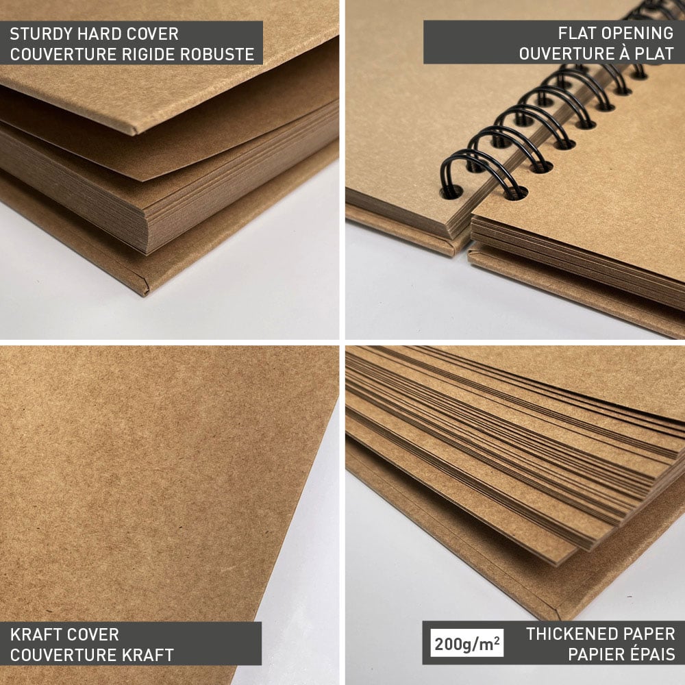 Clairefontaine Album m/strikk Kraft – 200g 40ark – 21x16cm - Bilde 2