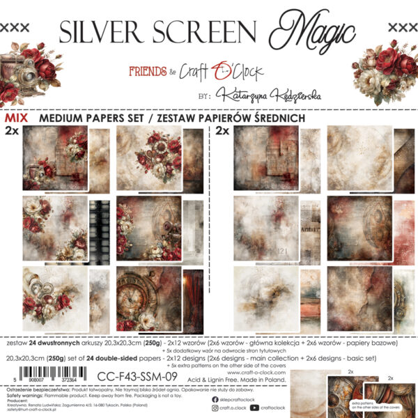 Craft O`Clock Silver Screen Magic - 20,3x20,3 cm - MIX