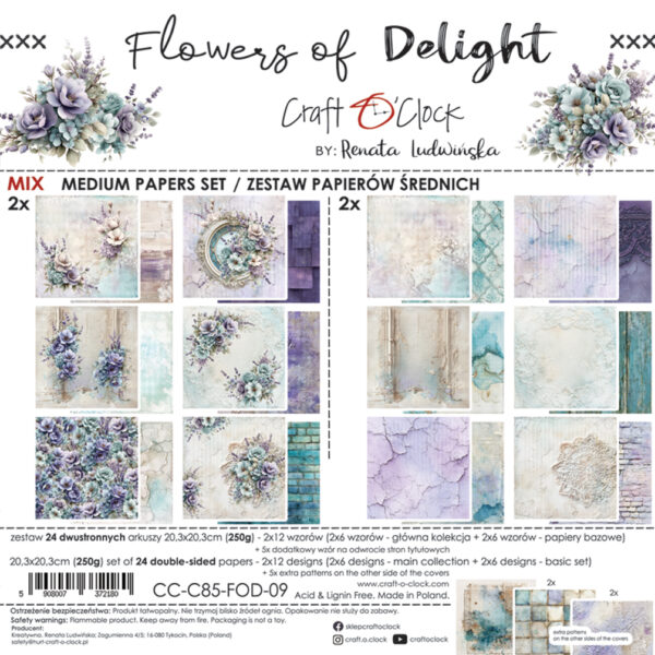 Craft O`Clock Flowers of Delight - 20,3x20,3 cm - MIX