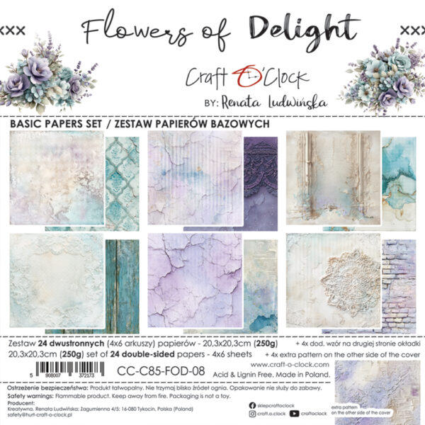 Craft O`Clock Flowers of Delight - 20,3x20,3 cm - MIX