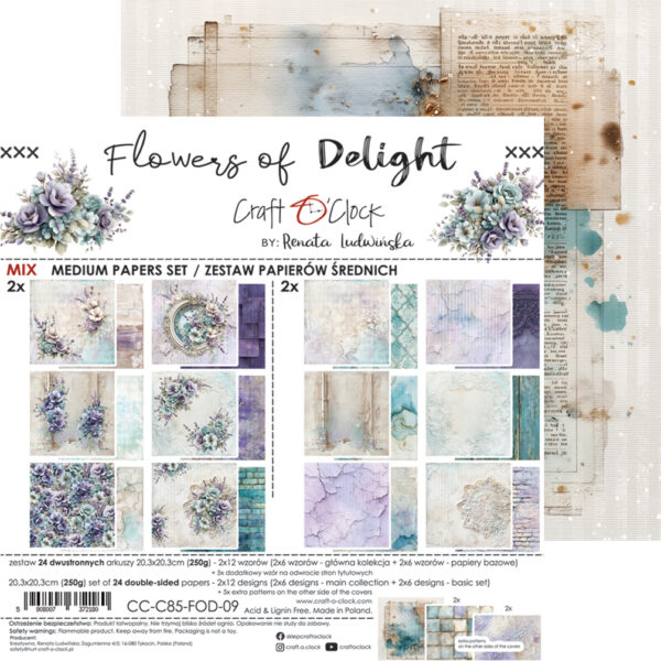Craft O`Clock Flowers of Delight - 20,3x20,3 cm - MIX