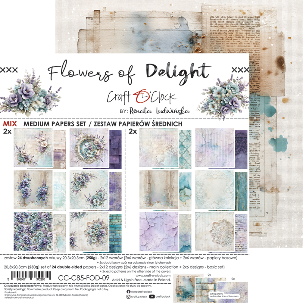 Craft O`Clock Flowers of Delight - 20,3x20,3 cm - MIX - Bilde 14
