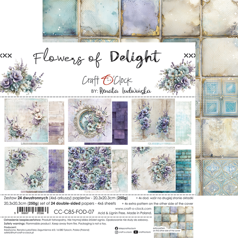 Craft O`Clock Flowers of Delight - 20,3x20,3 cm - MIX - Bilde 16