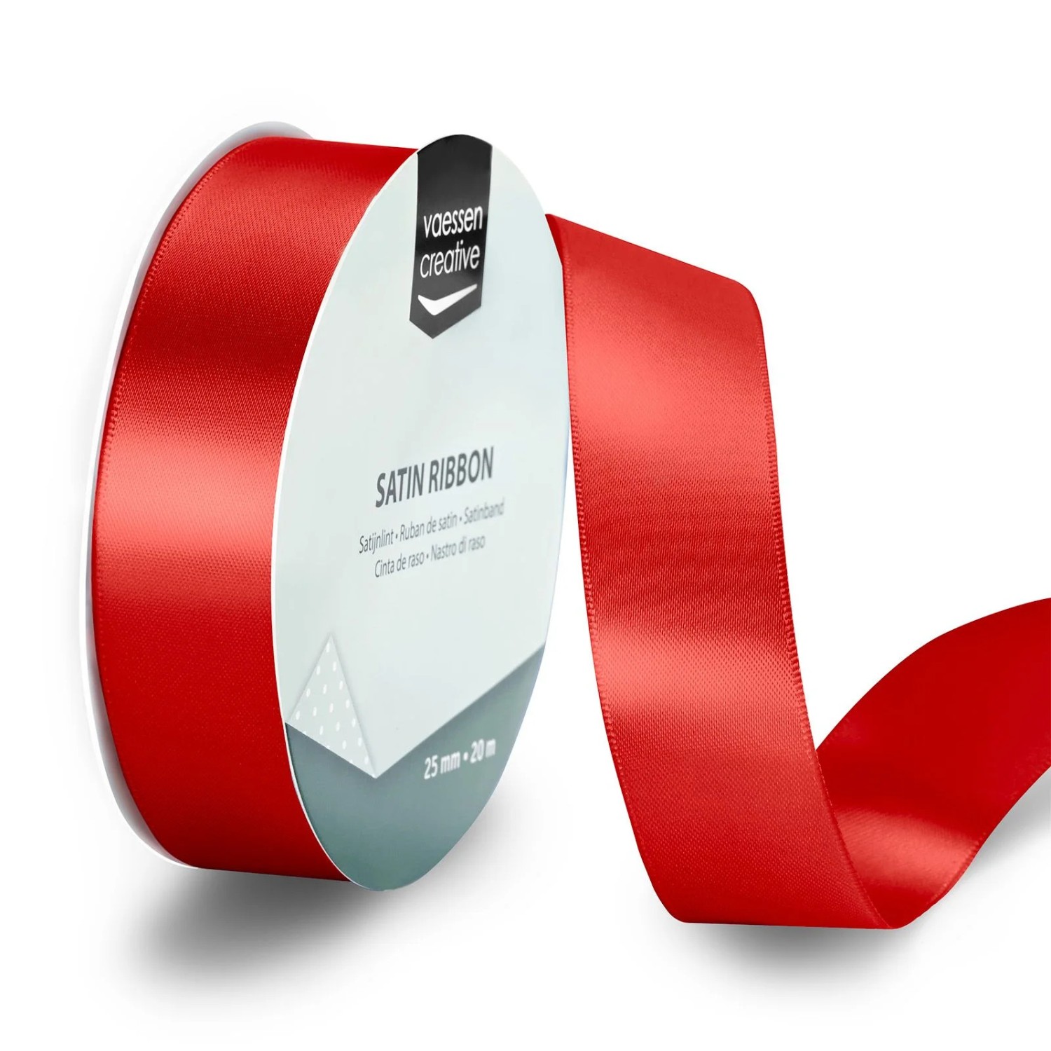 Silkebånd 1met X 2,5cm Rød