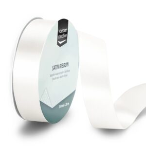 Silkebånd 1met X 2,5cm Hvit - Bilde 1