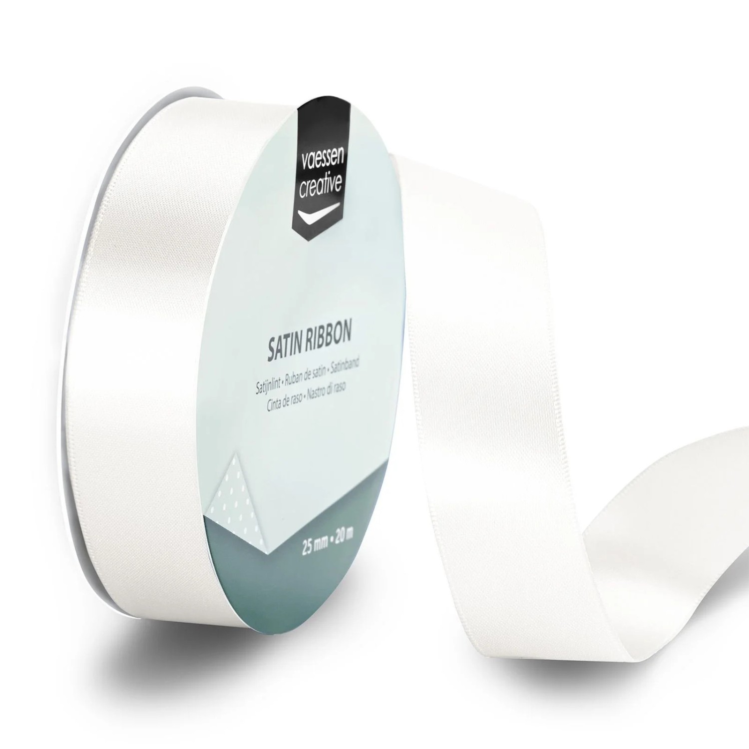 Silkebånd 1met X 2,5cm Hvit