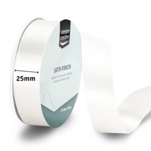 Silkebånd 1met X 2,5cm Hvit - Bilde 2