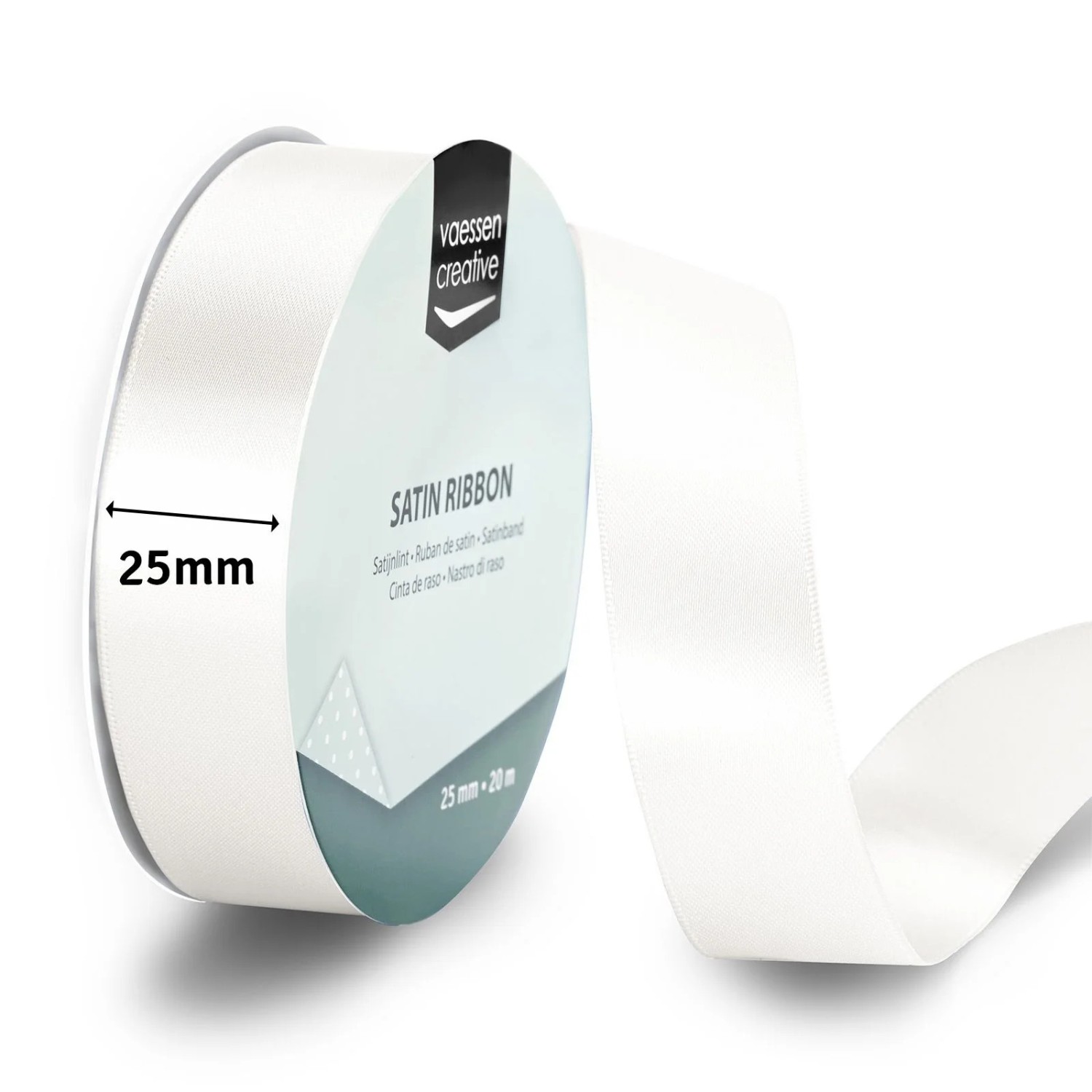 Silkebånd 1met X 2,5cm Hvit - Bilde 2