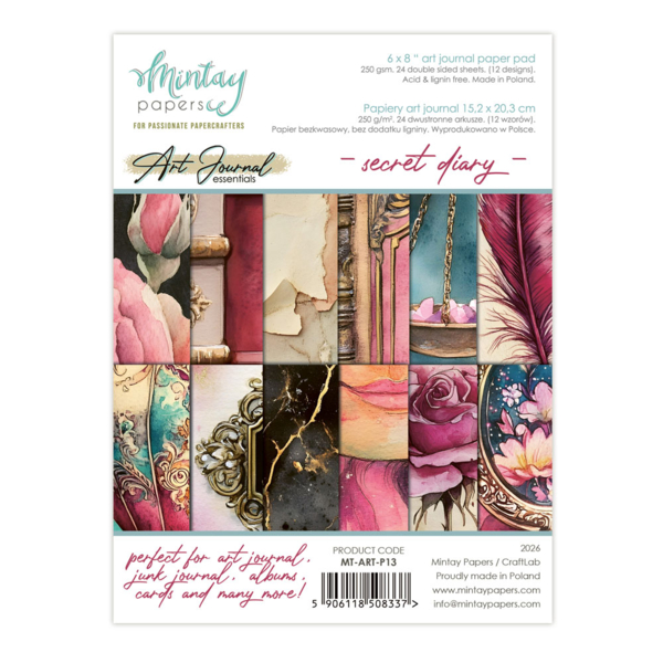 Mintay Art Journal Paper Pad - Secret Diary