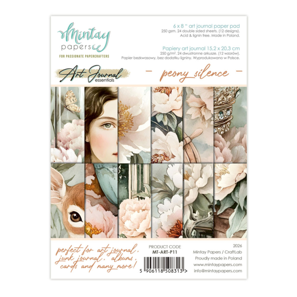 Mintay Art Journal Paper Pad - Peony Silence