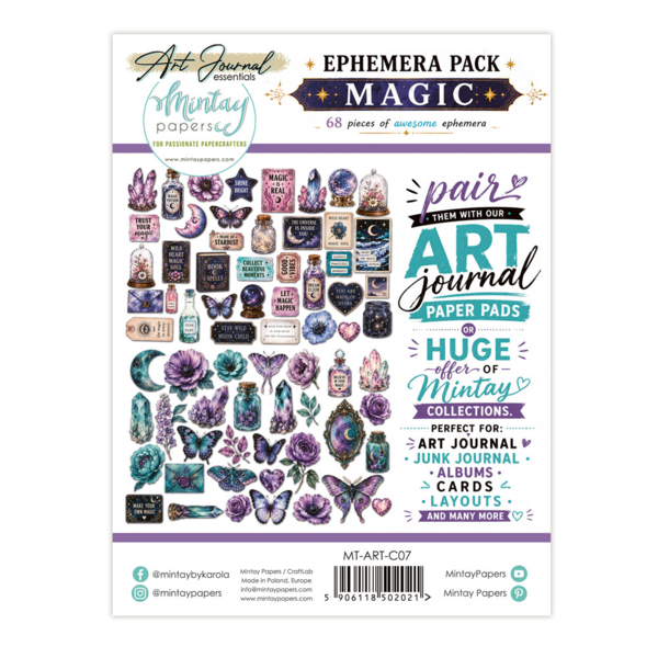 Art Journal Ephemera - Magic 68 stk