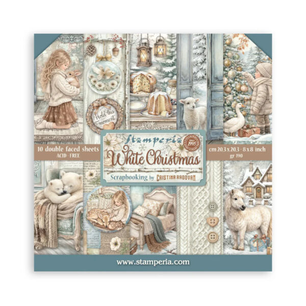 Stamperia White Christmas - 8”x8” blokk