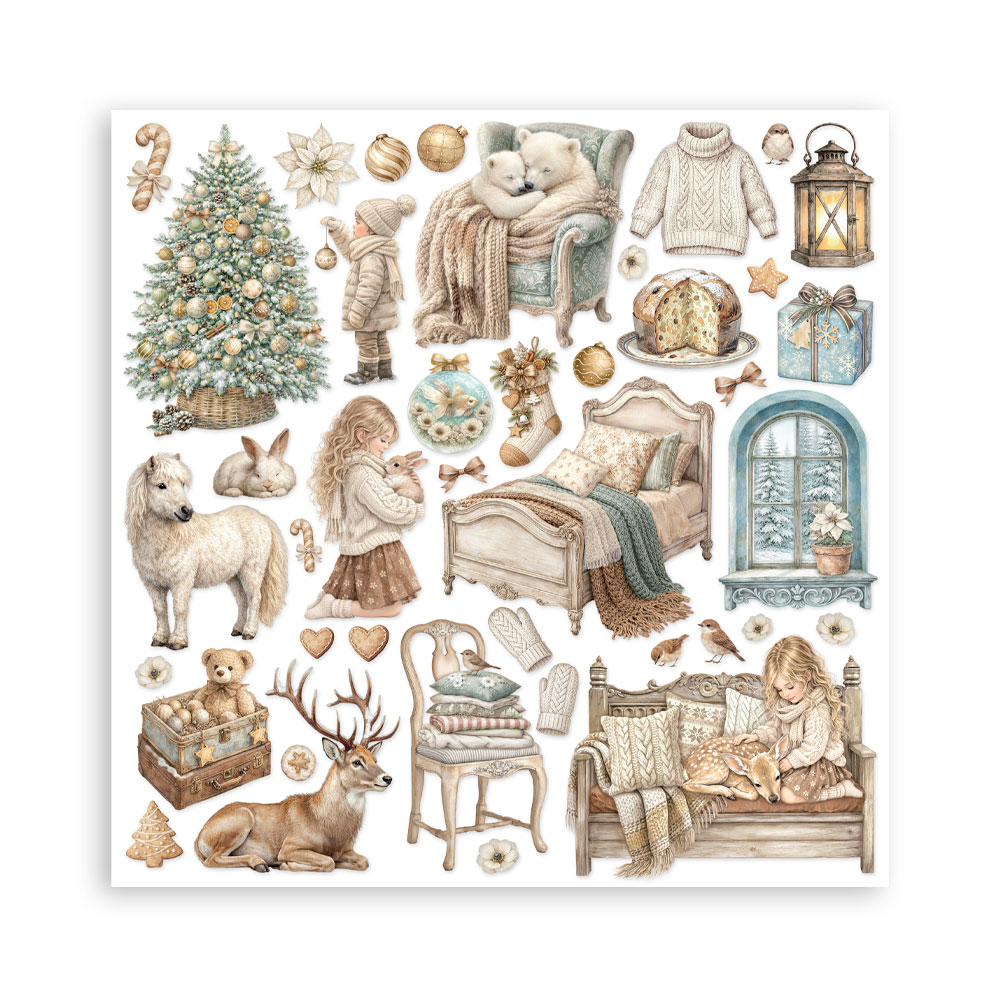 Stamperia White Christmas - 8”x8” blokk - Bilde 2