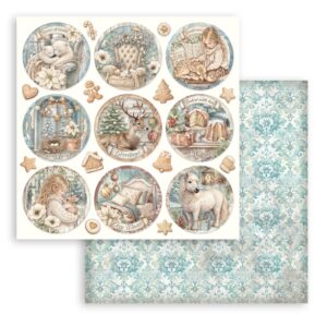 Stamperia White Christmas - 8”x8” blokk - Bilde 3