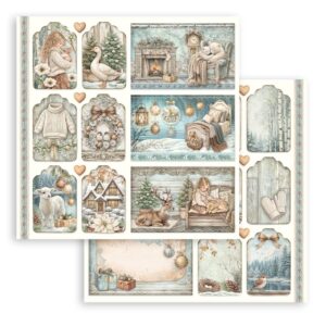 Stamperia White Christmas - 8”x8” blokk - Bilde 4