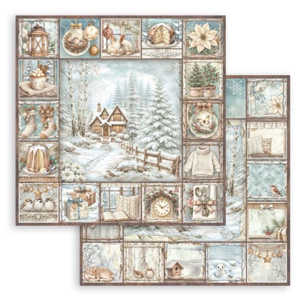 Stamperia White Christmas - 8”x8” blokk