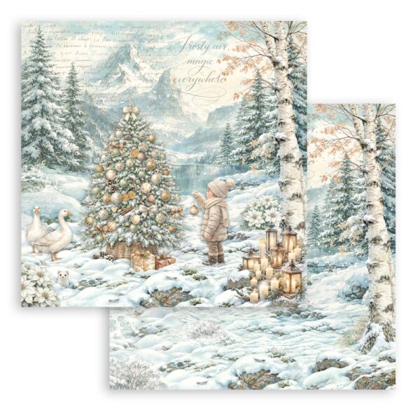 Stamperia White Christmas - 8”x8” blokk