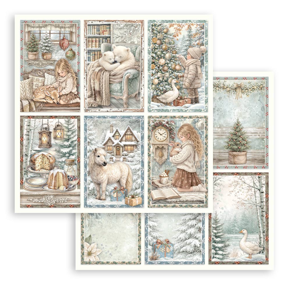 Stamperia White Christmas - 8”x8” blokk - Bilde 8