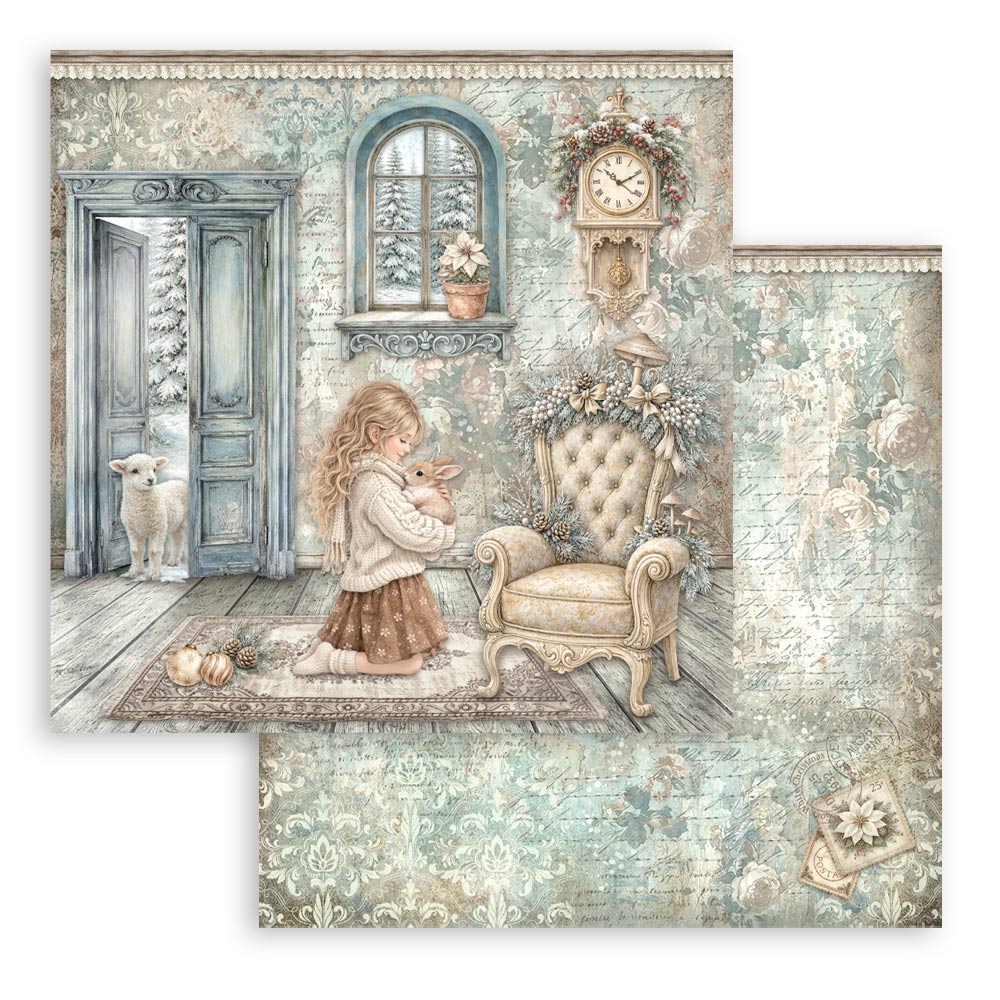 Stamperia White Christmas - 8”x8” blokk - Bilde 9