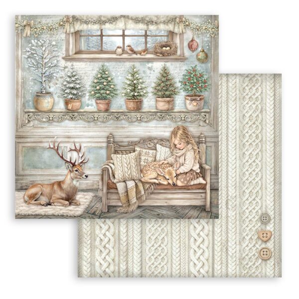 Stamperia White Christmas - 8”x8” blokk