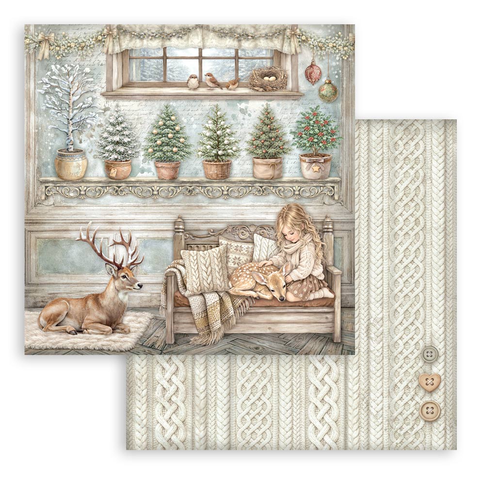 Stamperia White Christmas - 8”x8” blokk - Bilde 11