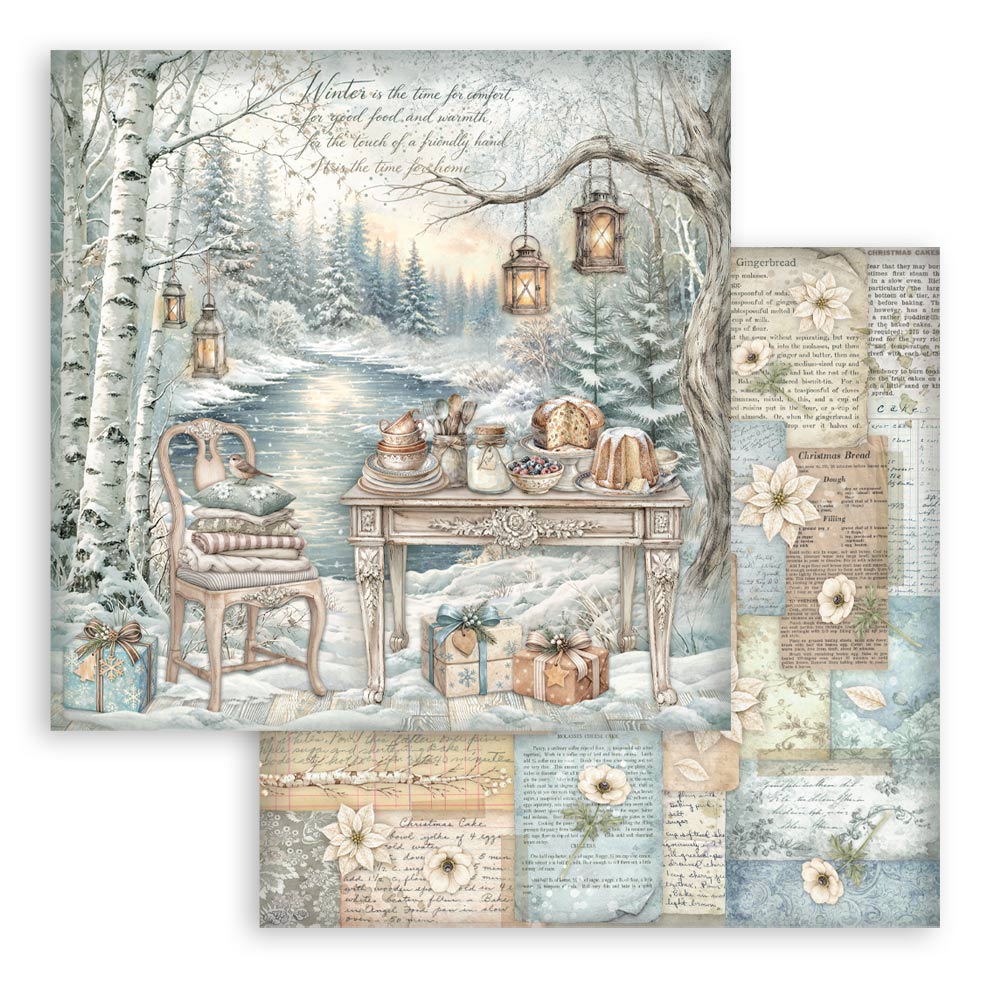 Stamperia White Christmas - 8”x8” blokk - Bilde 12