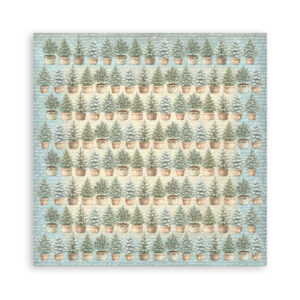 Stamperia White Christmas - 8”x8” bakgrunns blokk - Bilde 2