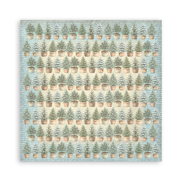 Stamperia White Christmas - 8”x8” bakgrunns blokk