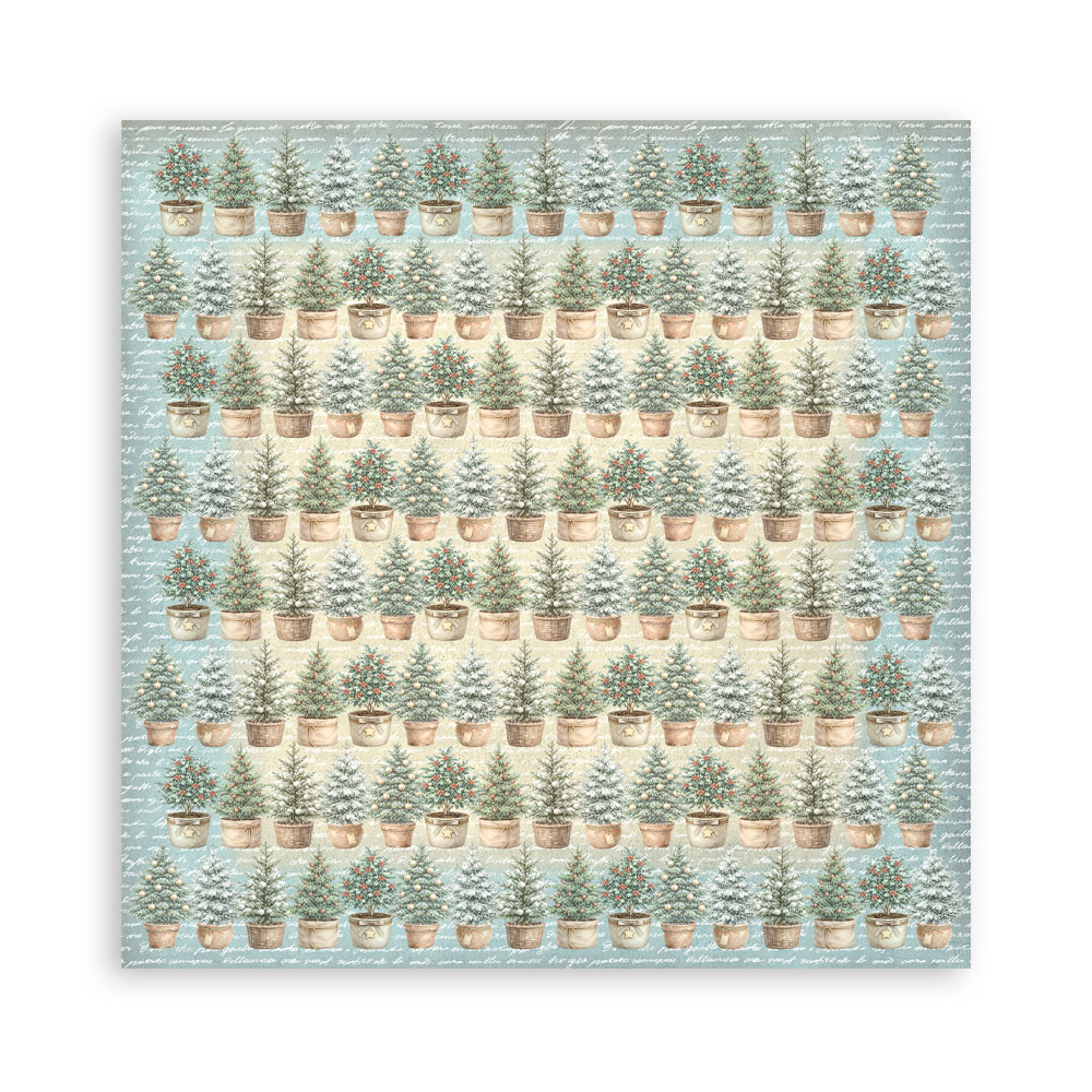 Stamperia White Christmas - 8”x8” bakgrunns blokk - Bilde 2