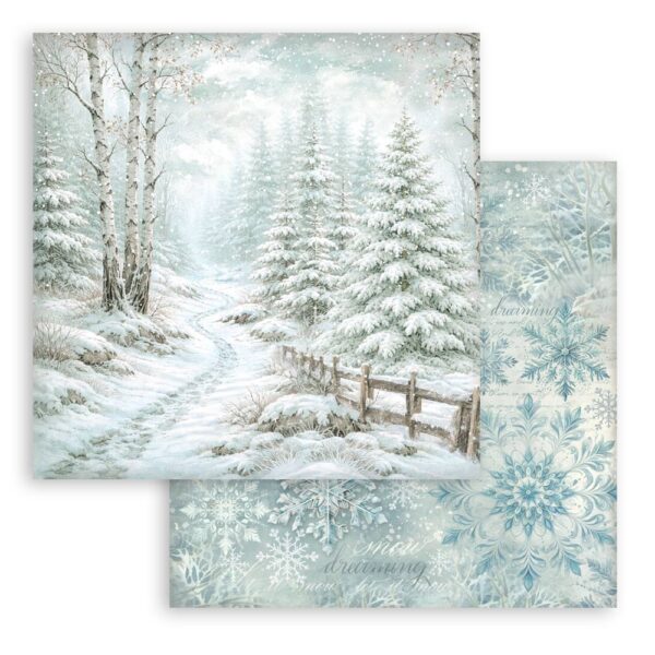 Stamperia White Christmas - Backgrounds 12x12 Blokk