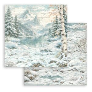Stamperia White Christmas - Backgrounds 12x12 Blokk - Bilde 9