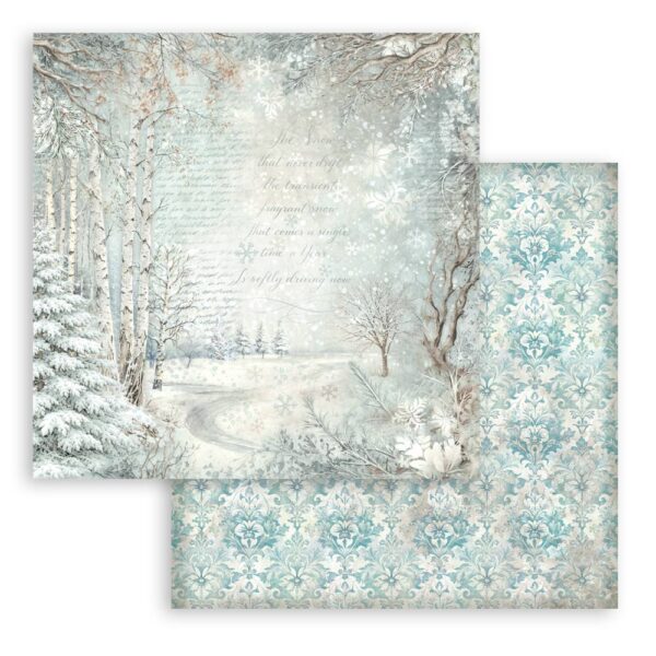Stamperia White Christmas - Backgrounds 12x12 Blokk