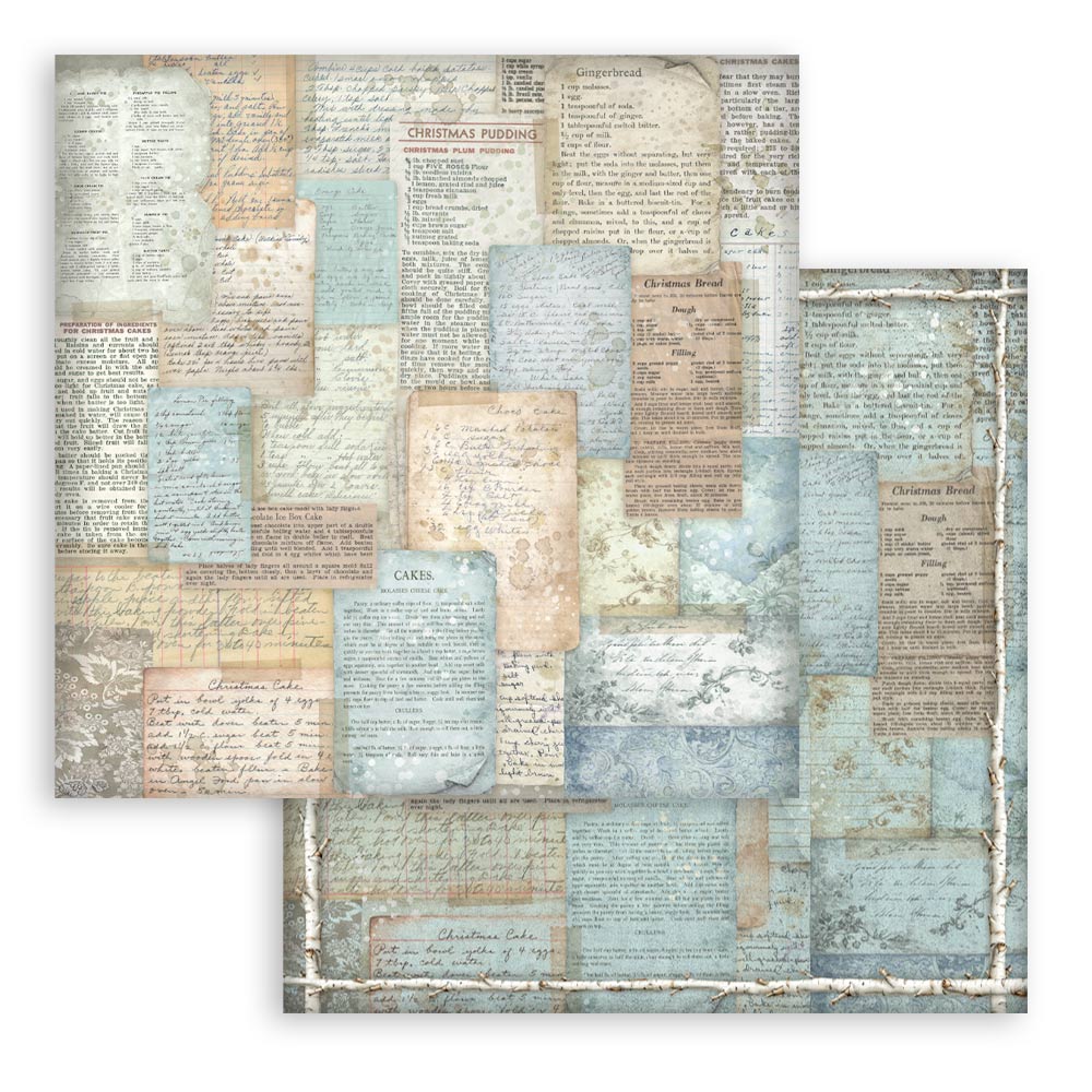Stamperia White Christmas - Backgrounds 12x12 Blokk - Bilde 21
