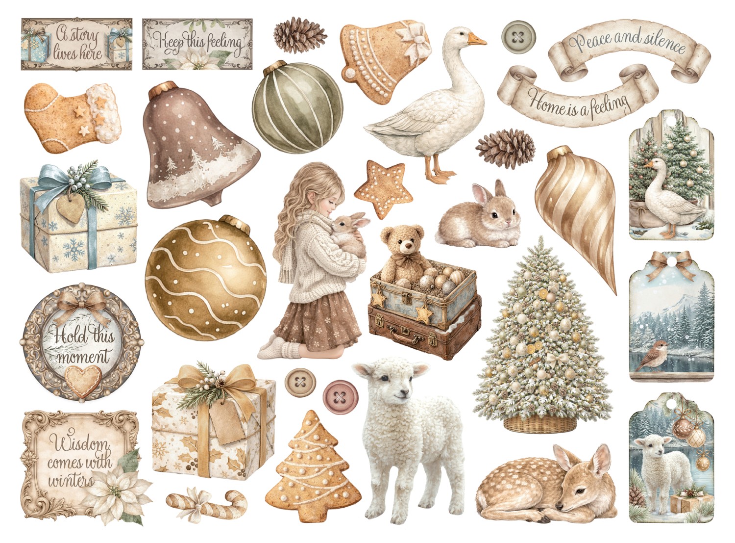 Stamperia White Christmas - Die Cuts - Bilde 2